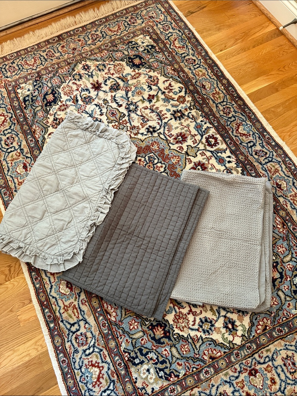 Neutral Quilted and Textured Pillow Shams (5) - Light Gray & Charcoal